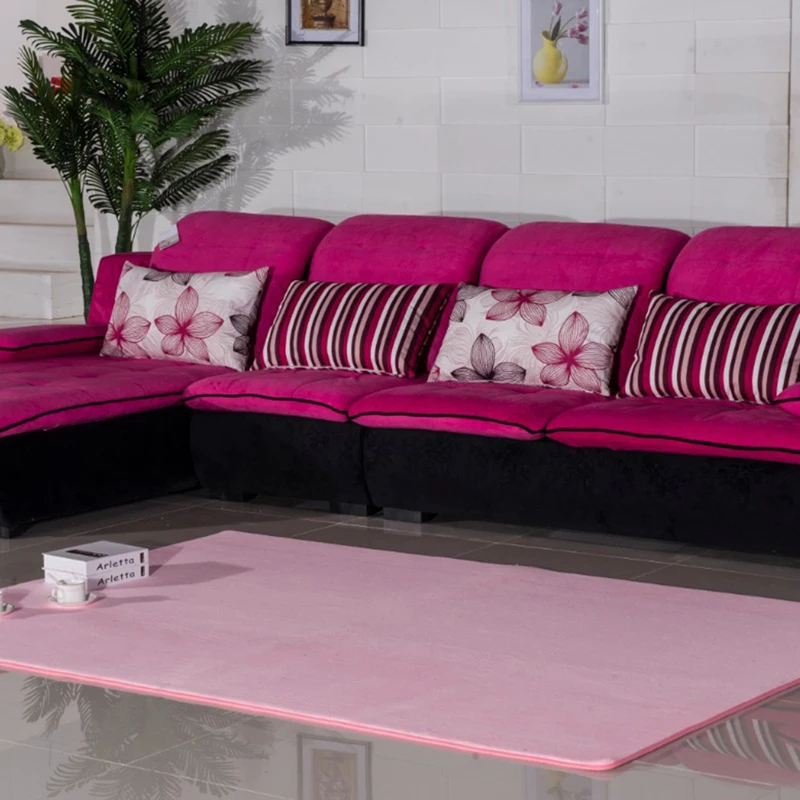 EHOMEBUY, розовые коврики, Противоскользящие коврики для гостиной, спальни, прямоугольные коврики 13 размеров, одноцветные, новые украшения