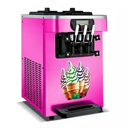 Мини портативная машина для производства мягкого мороженого, настольная, 3 аромата, мягкое мороженое
