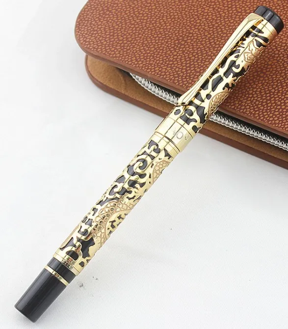 Jinhao 5000 винтажная Роскошная металлическая шариковая ручка с красивой текстурой дракона, черная и Золотая чернильная ручка для офиса и бизнеса - Цвет: E