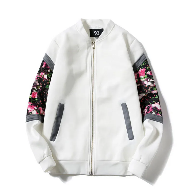 Bomber Jackets Women 2018 Autumn Causal Flowers Floral Basic Jackets Windbreaker Ladies Coats Zipper Lightweight Jacket Famale