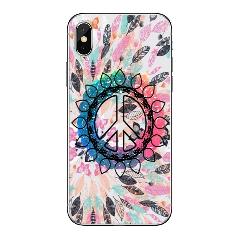 Чехол для телефона peace boho hippie Mandala trippy iPhone 8 7 6s 6 plus XR X XS Max SE 5s 5c 5 4s 4 iPod Touch мягкий