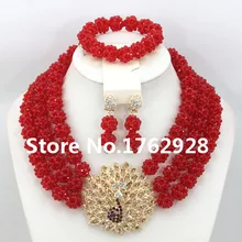 Красный больше цветов может выбрать кристалл ожерелье браслет серьги нигерийские Африканские свадебные бусы комплект ювелирных изделий