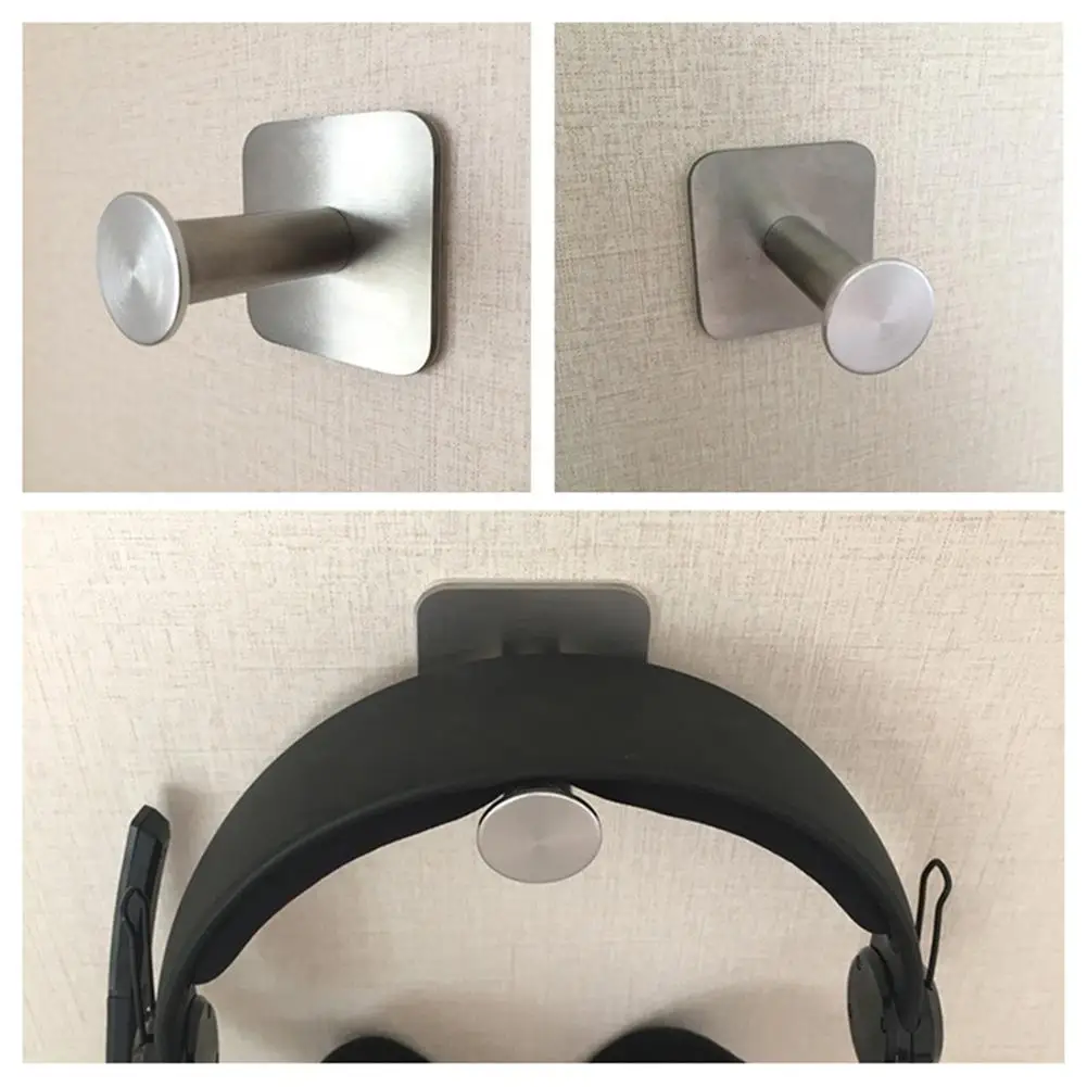 Stainless Steel Headphone Holder Portable Headsets Hanger Universal Paste Wall Desk Mount Hook