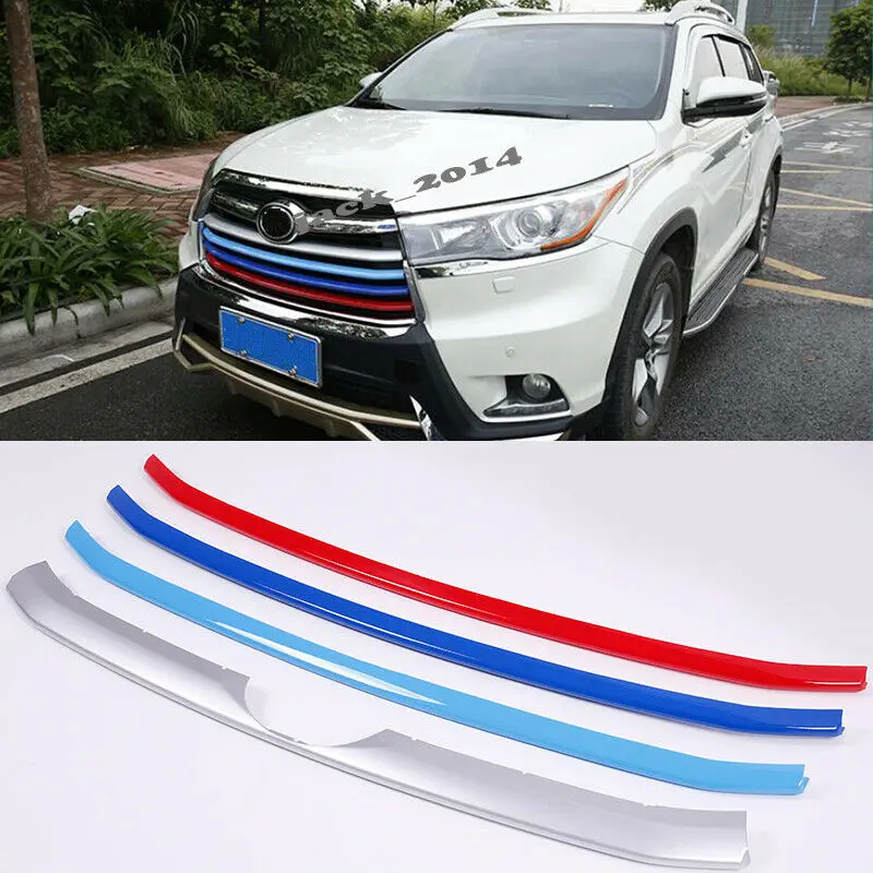 For Toyota Highlander 2014 2017 Front Grill Insert Cover Trim Frame