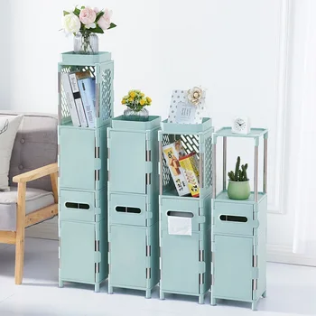 

Shelf organizer Bathroom Side Cabinet Waterproof Plastic Folding Rack Shelves for wall Paper towel holder multifunction Locker