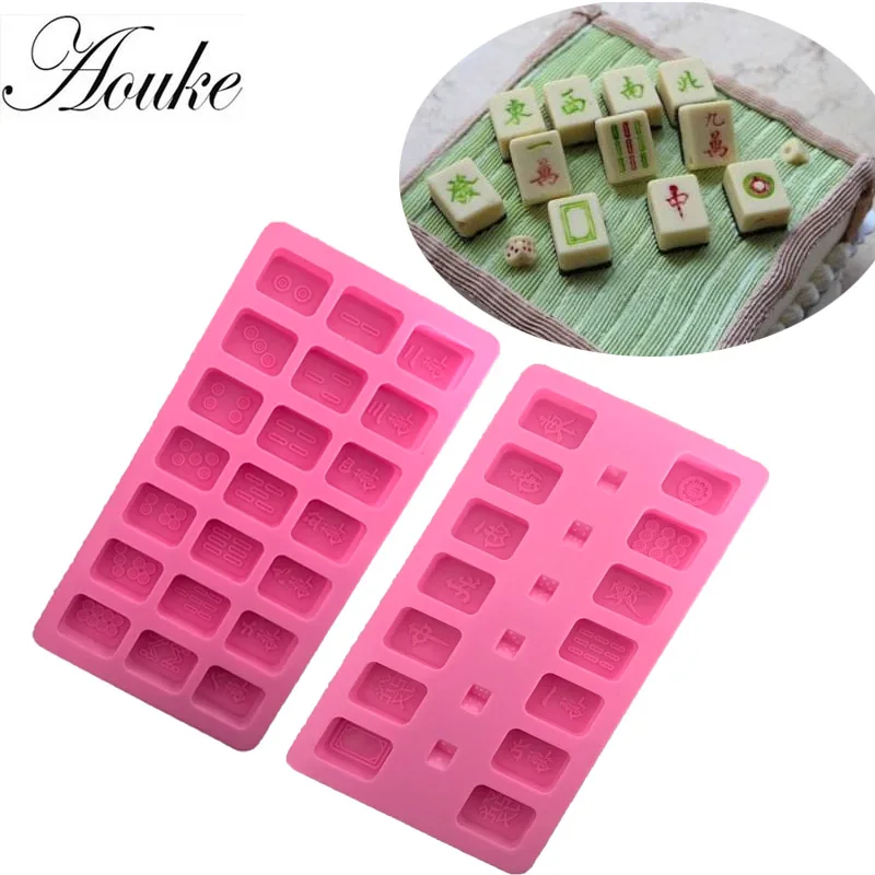 

1PCS Mahjong Shape DIY silicone cake mold soap mold Jelly pud Decorating Cake Moulds for Cakes Baking Accessories Tools K118K120