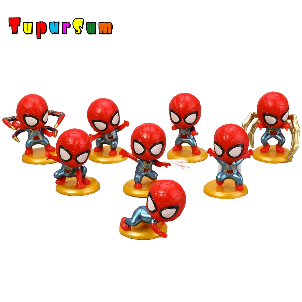 

Homecoming Crawling Spiderman with Yellow Base Action Figure Model Toy Kawaii Spider Man Figure Collection for Children Gift