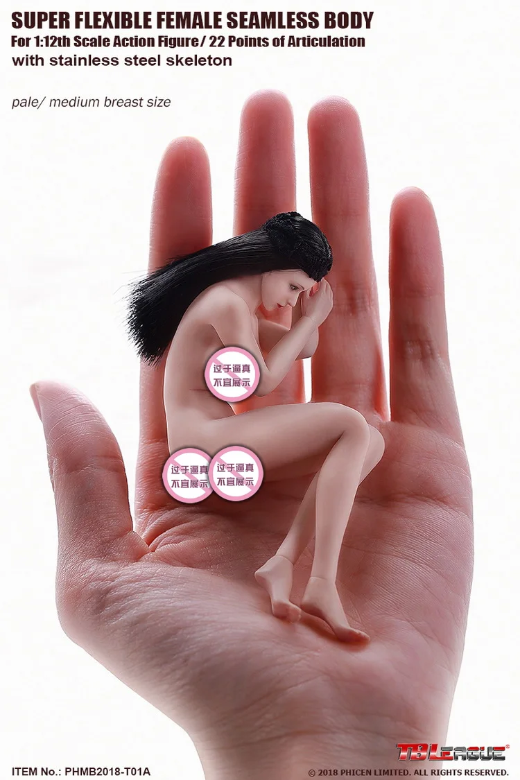 

TBLeague PHMB2018-T01 (pale and suntan) 1/12th Scale Super-Flexible Female Seamless Body