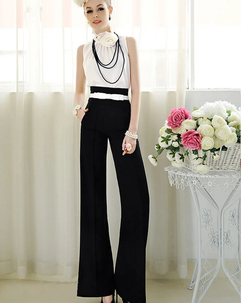 2017 New Fashion Women Casual Flare Wide Leg Long Pants