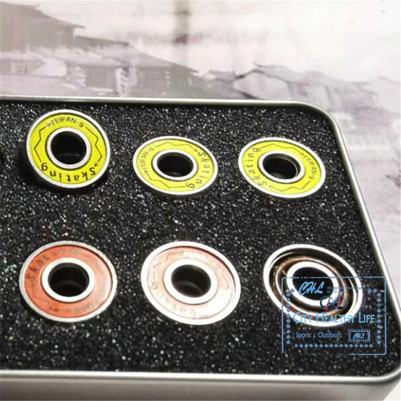 Original Feifan ILQ9 608 Bearing for Inline Skates Skateboard Scooter ILQ-9 Bearings for Slalom FSK Speed Skating with Iron Box Original Feifan ILQ9 608 Bearing for Inline Skates Skateboard Scooter ILQ-9 Bearings for Slalom FSK Speed Skating with Iron Box