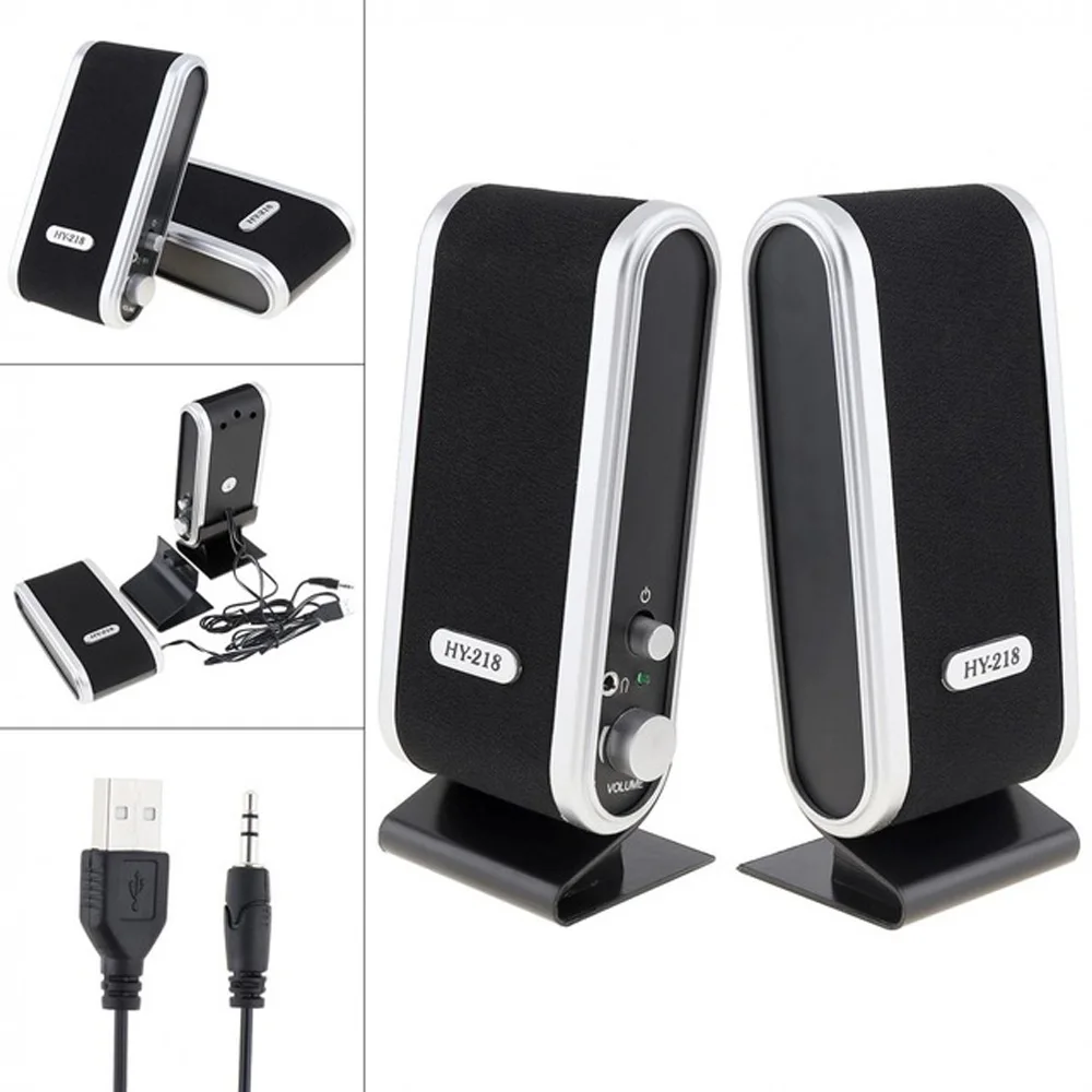 

HY-218 USB Wired Computer Speakers Stereo 6W Subwoofer Sound Box 3.5mm USB 2.0 For Desktop Laptop Notebook Tablet PC Smart Phone