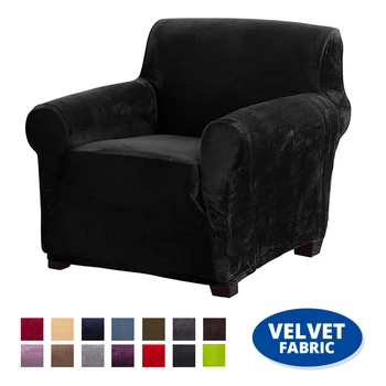 

Super Soft Velvet Elastic Cover for Armchair Stretch Sofa Cover Living Room Couch Slipcover for Armchairs Elastic Sofa Covers