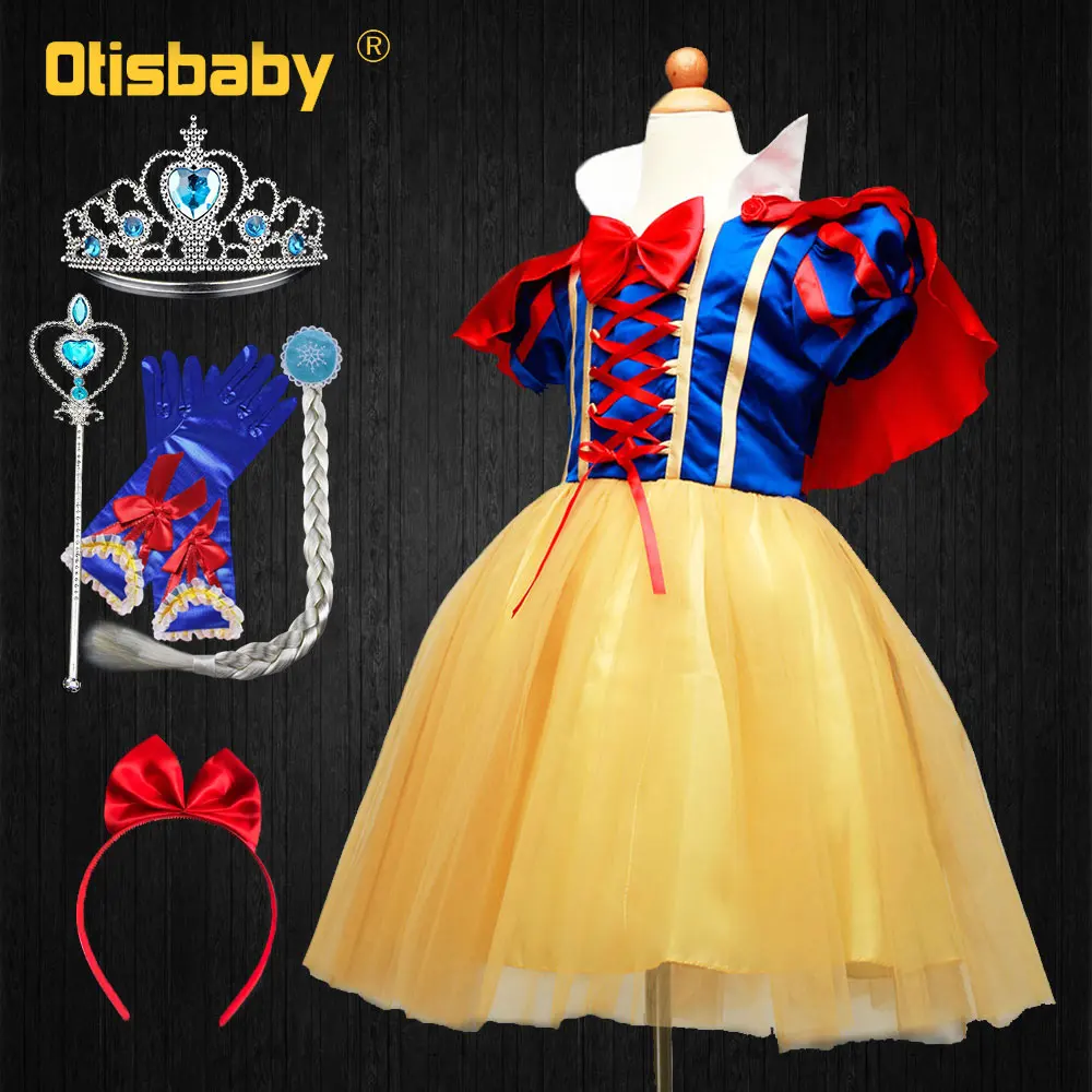 

Summer Baby Girl Fairy Snow White Collar Princess Elegant Dress Children Costume Girls Clothing Kids Birthday Party Tutu Dress