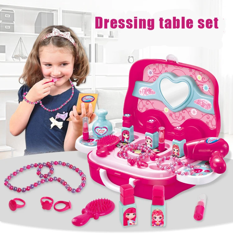 QWOK дети ролевые игрушки, имитация косметичка Игрушки для маленьких девочек туалетный столик косметический набор кейс для косметики