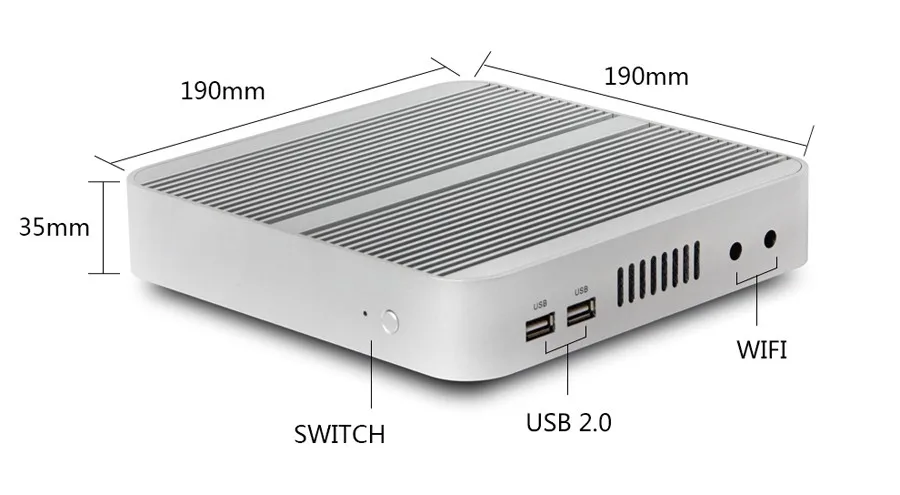 Kingdel Intel i5-4200U Мини компьютер, HTPC, 2 ГБ оперативной памяти, ГБ 32 Гб SSD, USB 3,0, без вентилятора, WiFi, 2000*3280, синий-луч, DirectX 11 поддерживается