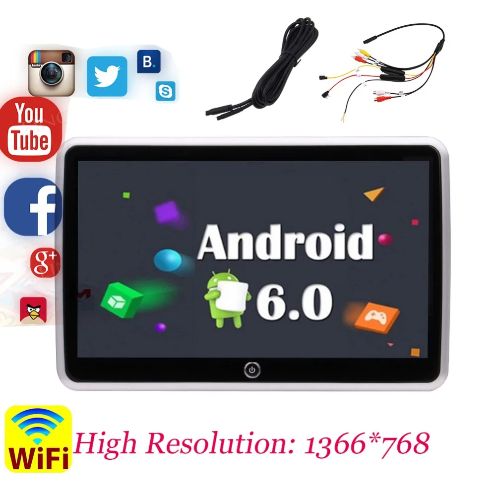 

Car No DVD Player Headrest Android 6.0 System 4K/1080P Video Wide View High Resolution Capacitive Touch Screen Auto Monitor