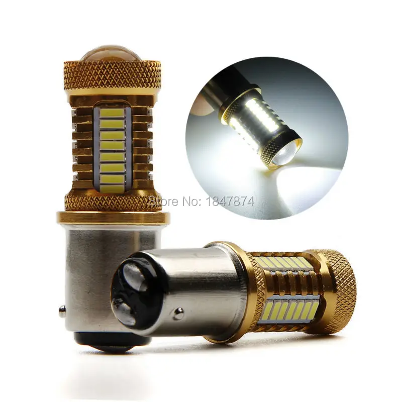

4pcs high power 1157 BAY15D P21/5W 60SMD White car led fog light source auto headlamp brake bulb dc12v motor socket projector