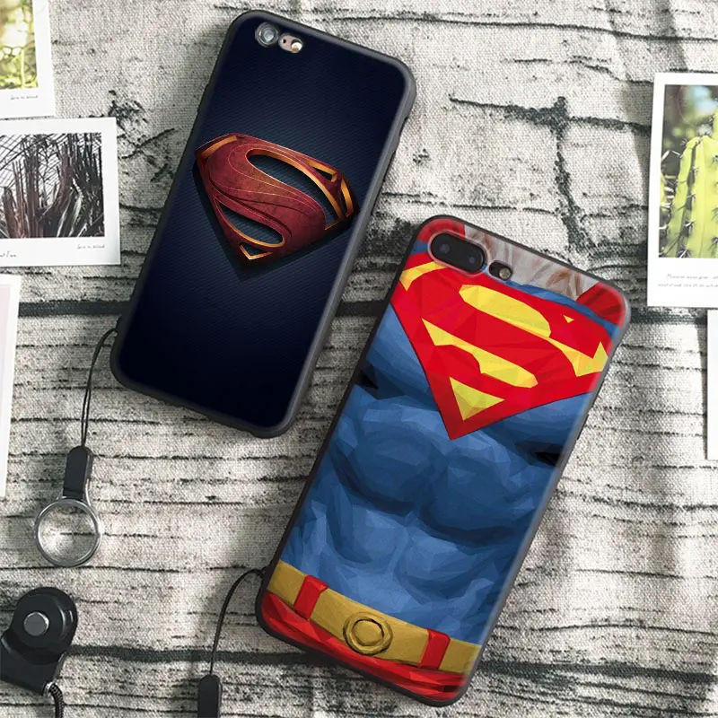 

Superman Originality coque Free Hang Rope Tpu Soft Silicone Phone Case Cover Shell Bag For Apple iPhone 5 SE 5S 6 6S 7 PLUS