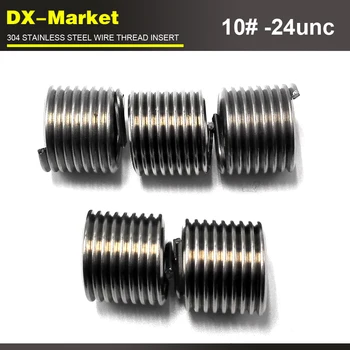 

10#-24unc x2D , 100pcs , 304 stainless steel 10# unc thread insert , sus304 Engine wire thread repair fasteners