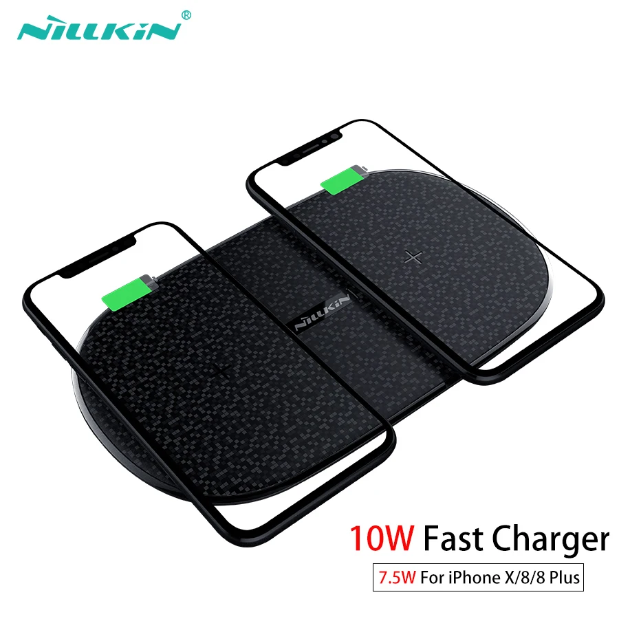 

10W Qi 2 IN 1 Fast Wireless Charging Pad for iPhone X/8/8 Plus NILLKIN Charger for Samsung galaxy note 9/S9 /S8 plus