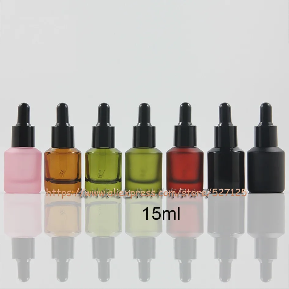 

15ml Many colors glass bottle with dropper lid,essential oil container,Aromatherapy Liquid Pipette Bottle Refillable Bottles