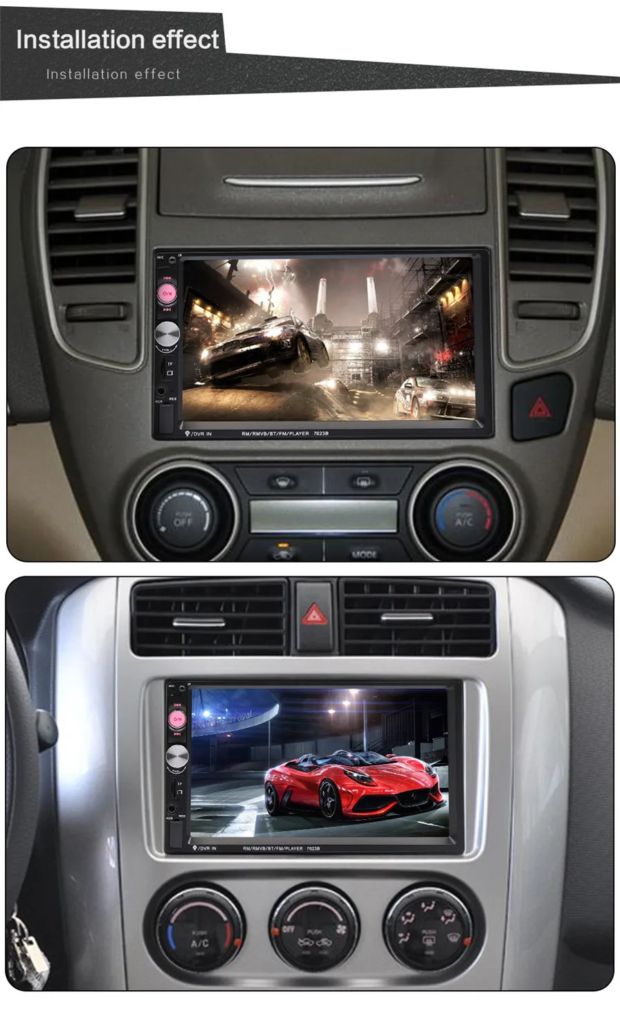 2 din 7 Inch HD touch screen Car radio Bluetooth Stereo audio Car Dual Car Multimedia MP5 Player remote controller