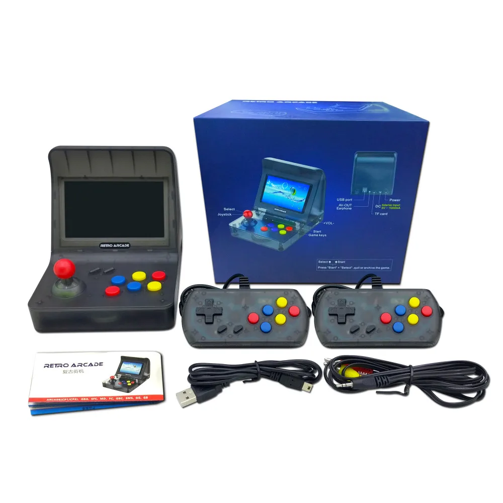 2018 Hot Sales RS-07 Arcade 2 Players Arcade Cabinet Mini Bartop Game Machine, Support TV Output Portable Video Game Console