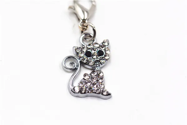 

Pet dig cat necklace rhinestone decorated dog cat collar pendent pet collar charms black eyes cat shape cute pendant accessories