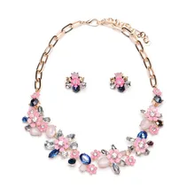 2016 Collares ZA Necklaces & Pendants Crystal Choker Necklace Flower Silver Chain Collier Femme Boho Kolye Accesorios Mujer Gift