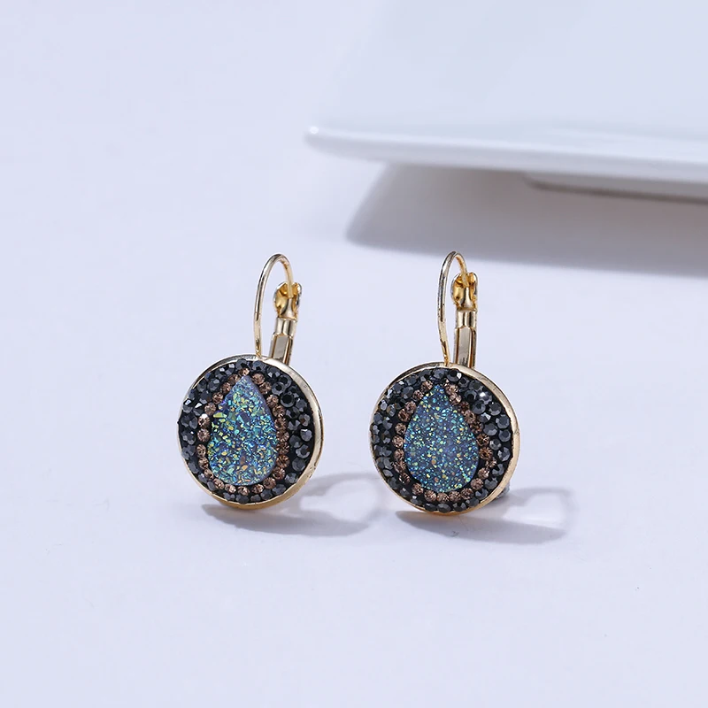 Модные серьги гвоздики из смолы Yhpup 18 K с покрытием горного хрусталя натурального