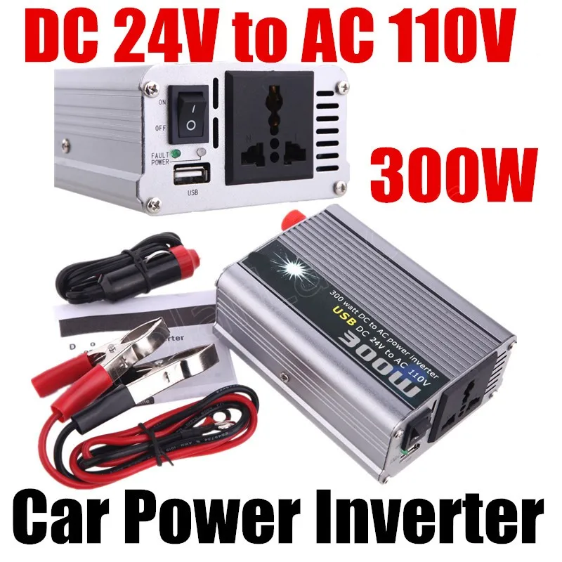 high quality DC 24V to AC 110V 300W Modified Sine Wave Car Power Inverter Converter Supply USB Adapter voltage Transformer | Автомобили и