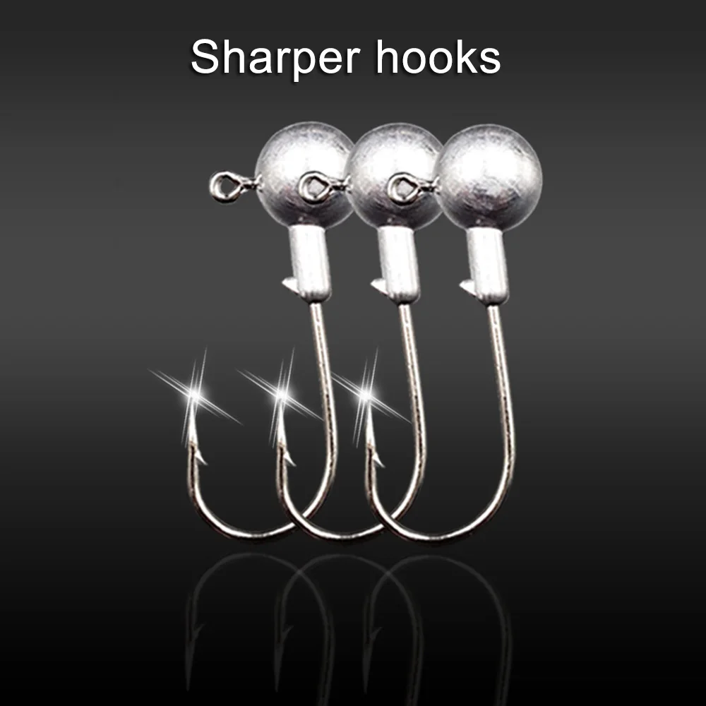 

50Pcs Fishhooks Lead Fishing Hooks Round Fishing Jig Head Hook 1/2/3/3.5/4/5/7/10/14g For Soft Lure Fishing Accessories