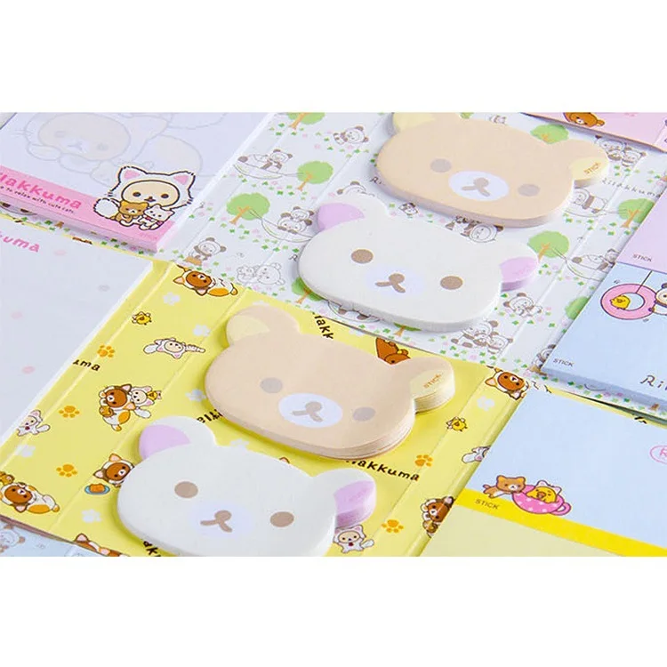 Мультфильм Rilakkuma Hat 6 складной блокнот для заметок N Times Sticky Notes memo закладки для блокнота подарочные канцелярские товары