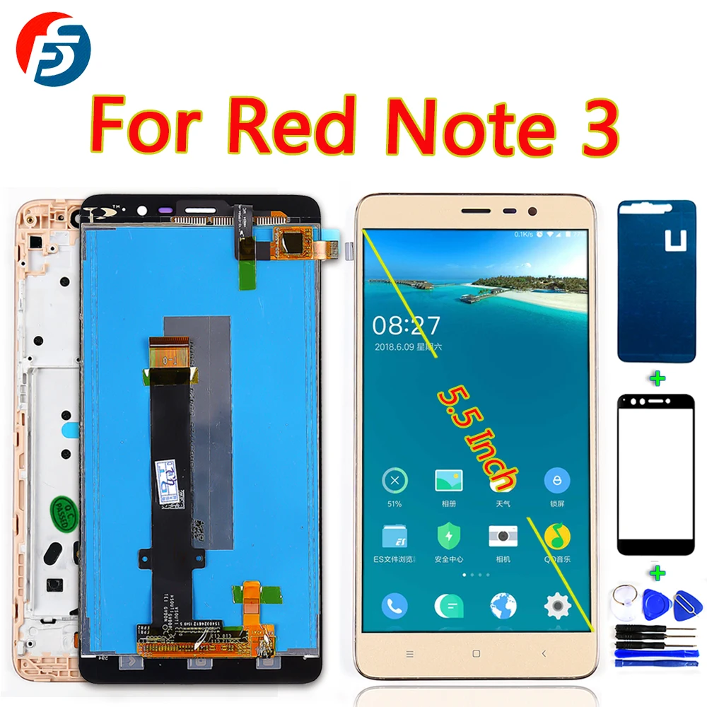 Fansu ips ЖК дисплей для Xiaomi Redmi Note 3 150 мм сенсорный экран 5 дюймов дигитайзер сборка