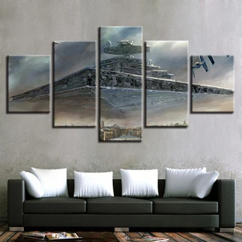 

Canvas Paintings Wall Art Framework 5 Pieces Star Wars Imperial Battleship Star Destroyer Pictures HD Prints Posters Home Decor