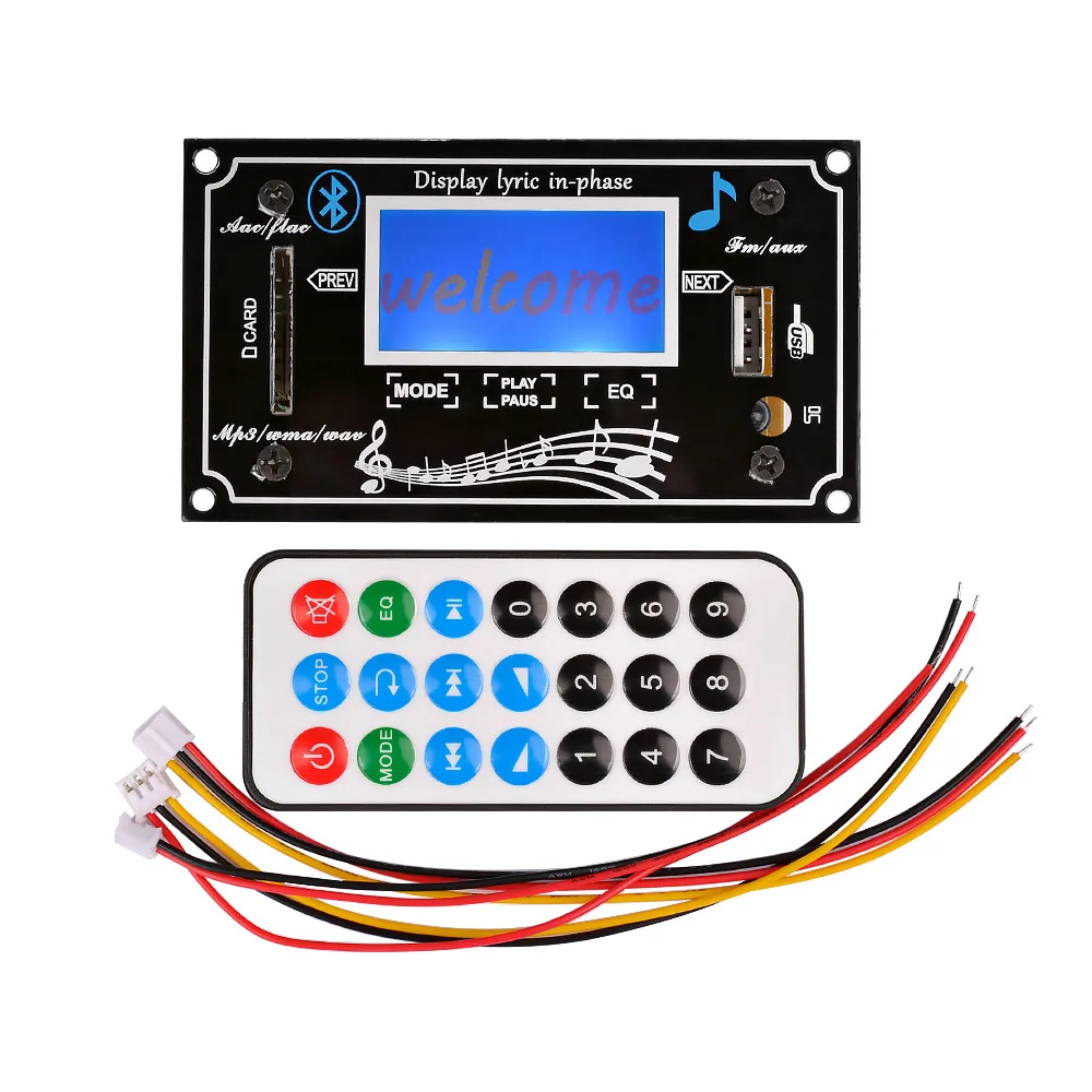 AIYIMA 12 в MP3 декодер lcd сенсорный экран Расшифровка Bluetooth аудио модуль поддержка FLAC FM радио AUX USB с лирикой дисплей