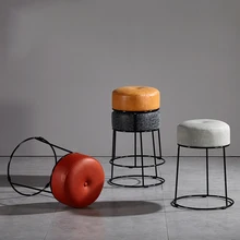 Красота барный стул круглый из кованого железа барный стул ber магазин стул Парикмахерская Мода креативные гвозди табурет дома американский