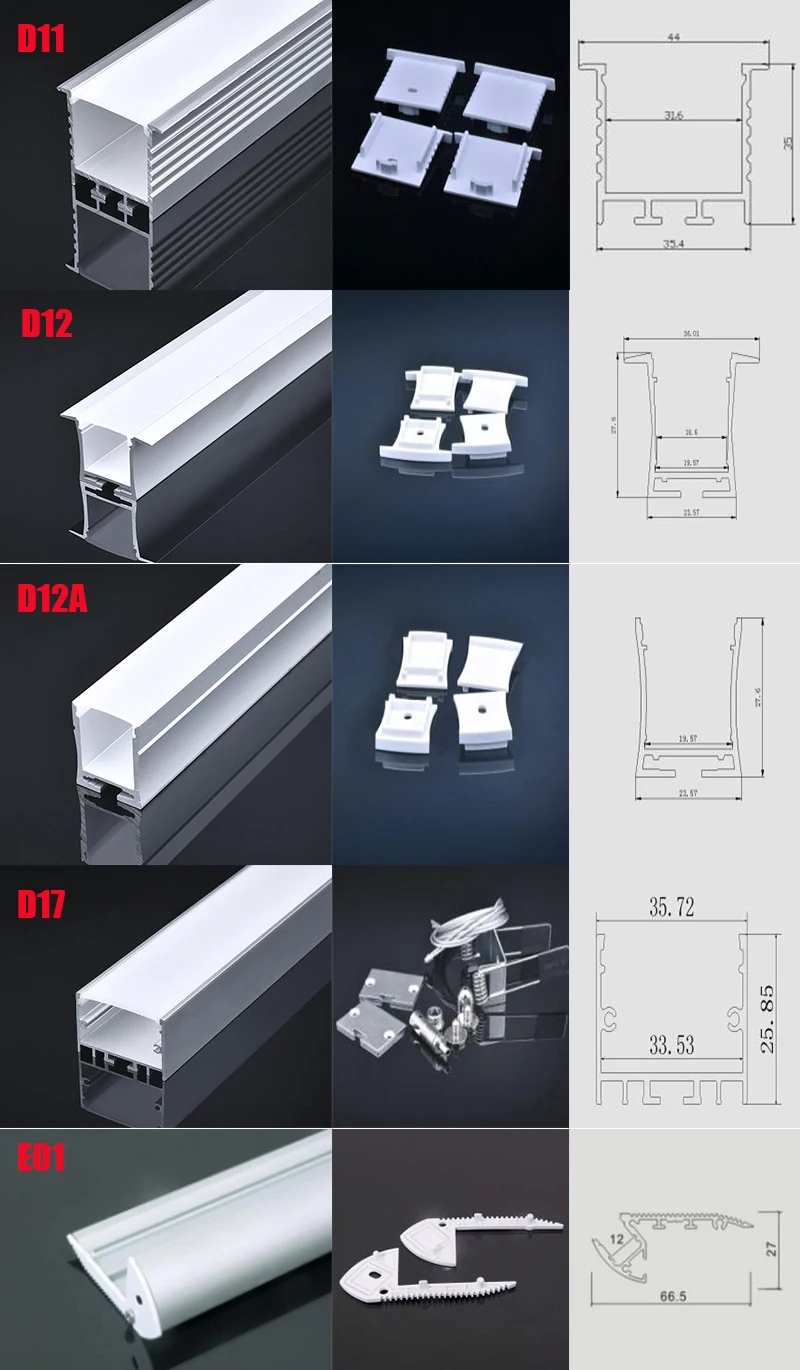 C07 5 комплектов 50 см u-образный светодиодный светильник алюминиевый канальный профиль с крышкой, концевые колпачки и крепежные зажимы для освещения под шкаф