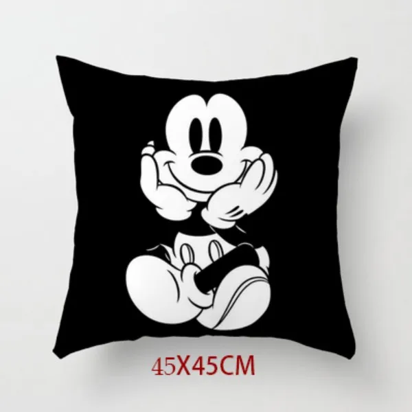 Mickey 6 Наволочки для подушек с Микки и Минни Маус, белые, черные, Дисней, милые декоративные наволочки на кровать, диван, подарок на день рождения для детей 45x45 см - Цвет: Mickey 6
