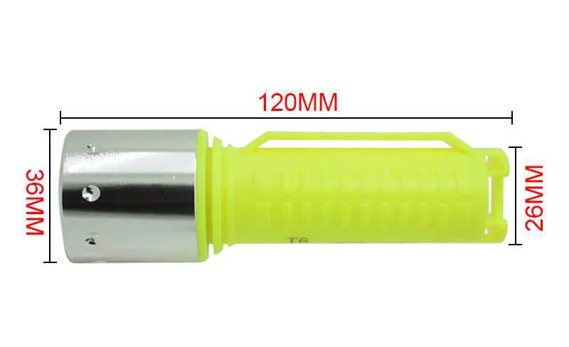 xml t6 led diving flashlight underwater dive torch light lamp yellow body 1 (1)