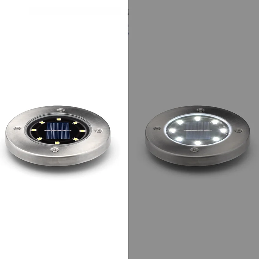 

8 LED Solar Light Outdoor Ground Path Garden deck floor Landscape Lighting Yard fl Pond Pool Pathway Night Lamp Lawn Lamp
