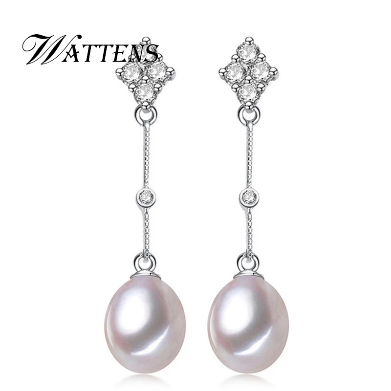 

NEW Pearl drop earrings,Pearl Jewelry for Women Casual Style Jewelry 8-9mm Pearl Charm Bohemia 925 sterling silver earrings
