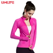 2016 New Women Fitness Yoga Jacket Lady Autumn Winter Long Sleeve Sports Coat Breathable Running Clothes Elastic Cardigan