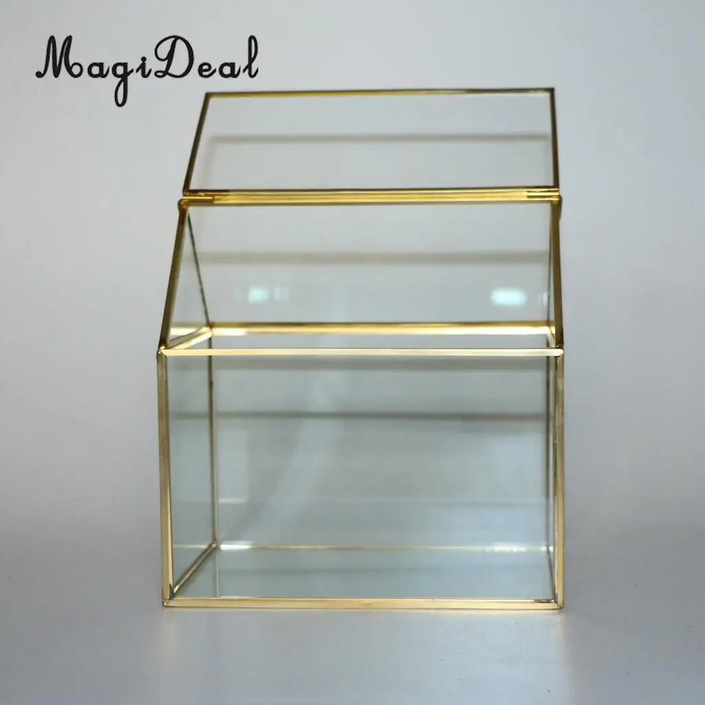 MagiDeal Irregular Glass Geometric Succulent  Planter Vase Box Terrarium Container#9