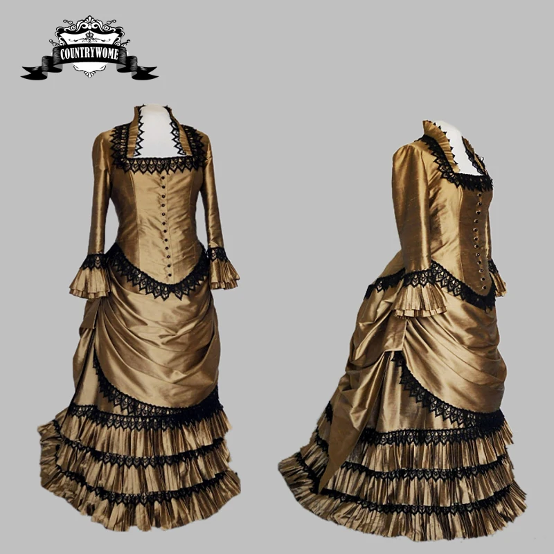 

18th Century French Vintage Bustle Handmade Mermaid Victorian Dresses Bustle Gown Dresses Marie Antoinette Dress