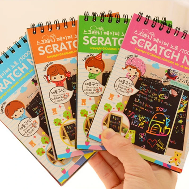 Scratch Book Scraping Magic Painting Paper Art Drawing Stick Toy Kids Gift 