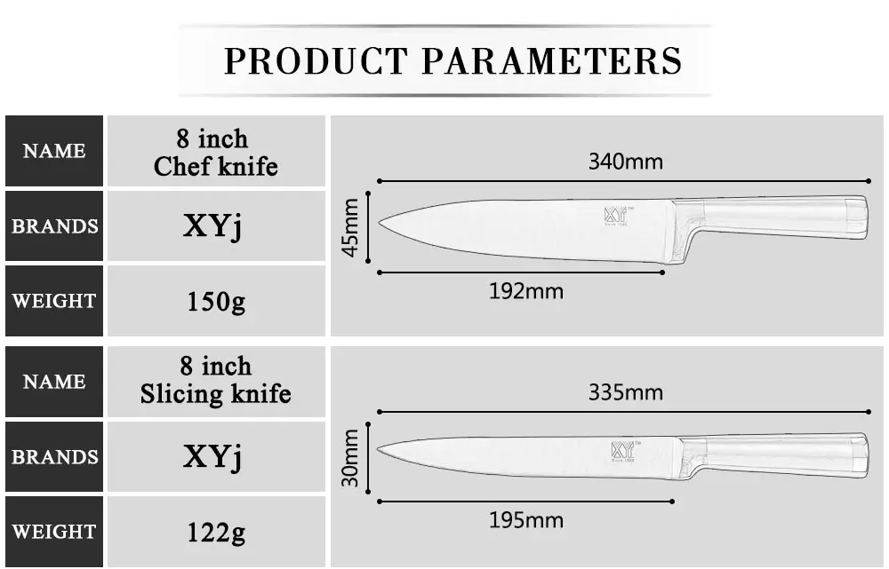 XYj нож ручной работы из нержавеющей стали, нож для нарезки фруктов, кухонный нож шеф-повара, Набор японских поварских кухонных инструментов, градиентная ручка