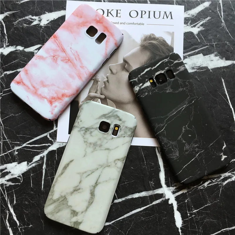 

Luxury Marble Cameo Noctilucent Hard PC Cases For Samsung Galaxy Note 8 S7 S7Edge S8 S8Plus Ultrathin Stone Texture Back Cover