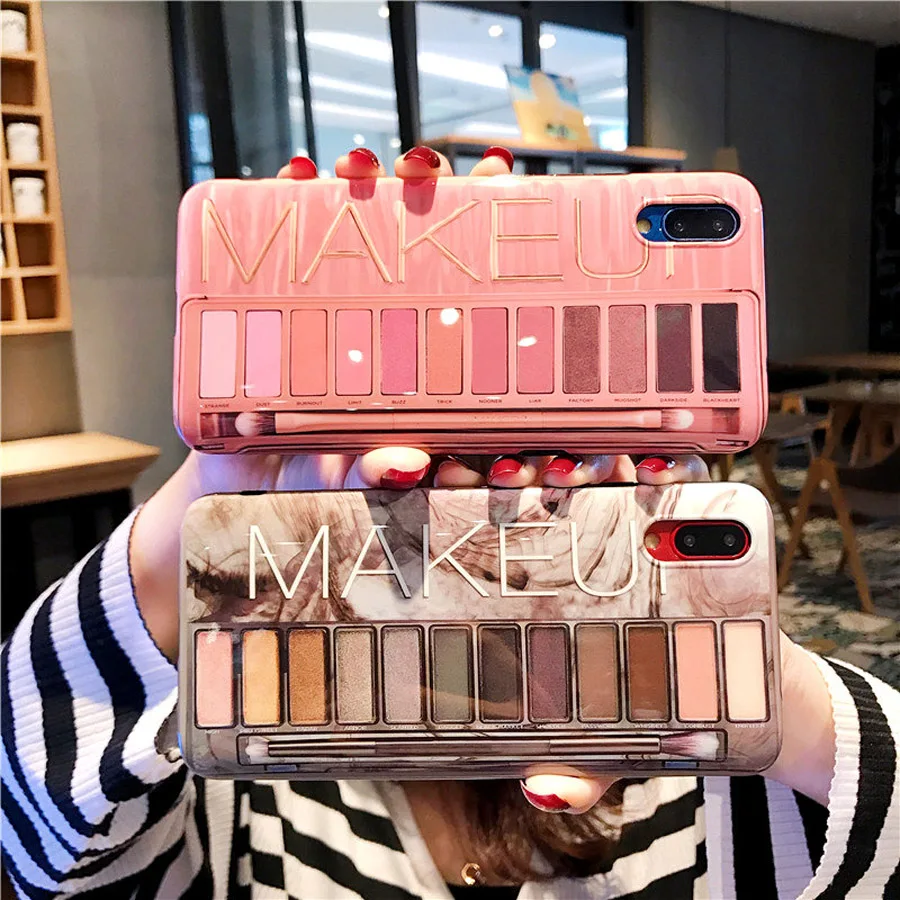 

3d eye shadow box tpu case for iphone 7 8 6 6s plus X XR XS MAX case cover fashion patterned soft silicone phone bag capa shell