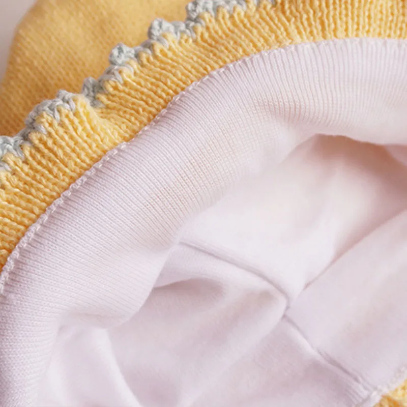 Flower Baby Girl Beanie Hat Crochet Lace Sweet Princess Cotton Cap Infant Newborn Girls Knitted Bonnet Soft for Spring Autumn (6)